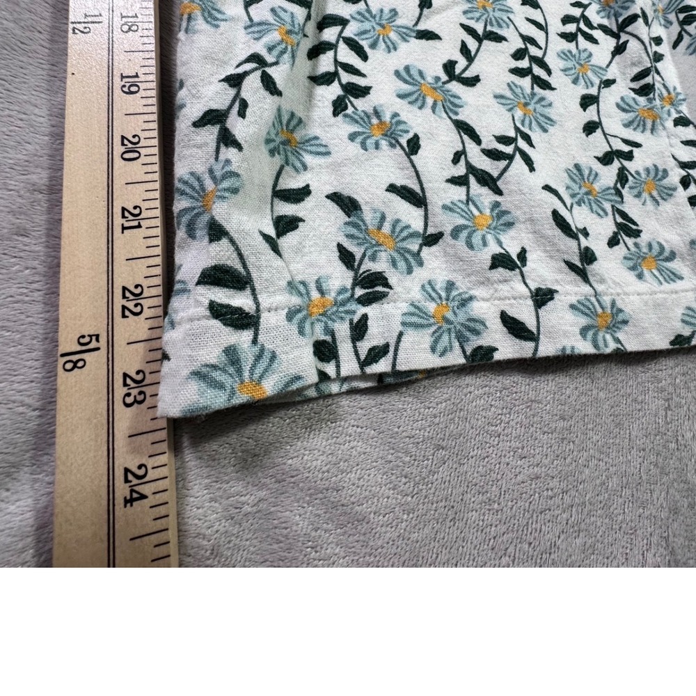 Dip Women White Blue Daisy Floral Linen Blend Wide Leg Jumpsuit Size 4 - Picture 5 of 7